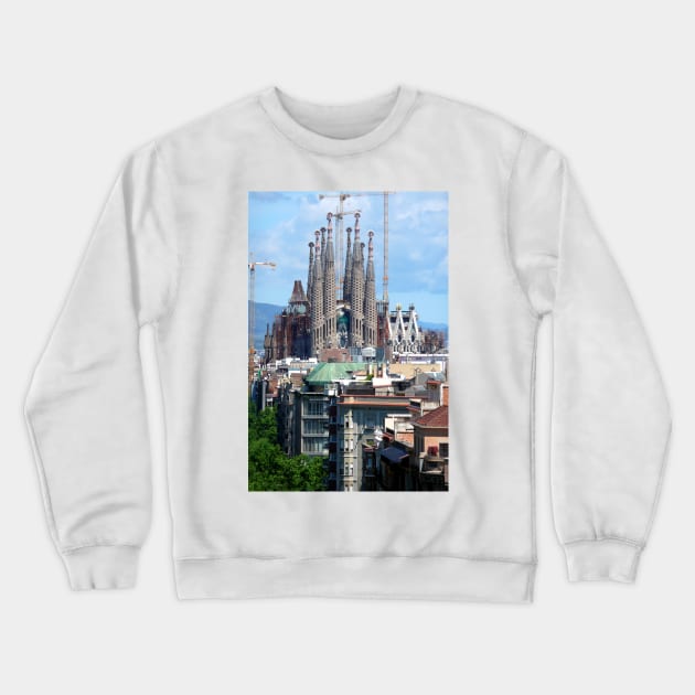 Sagrada Familia Barcelona Catalonia Spain Crewneck Sweatshirt by AndyEvansPhotos